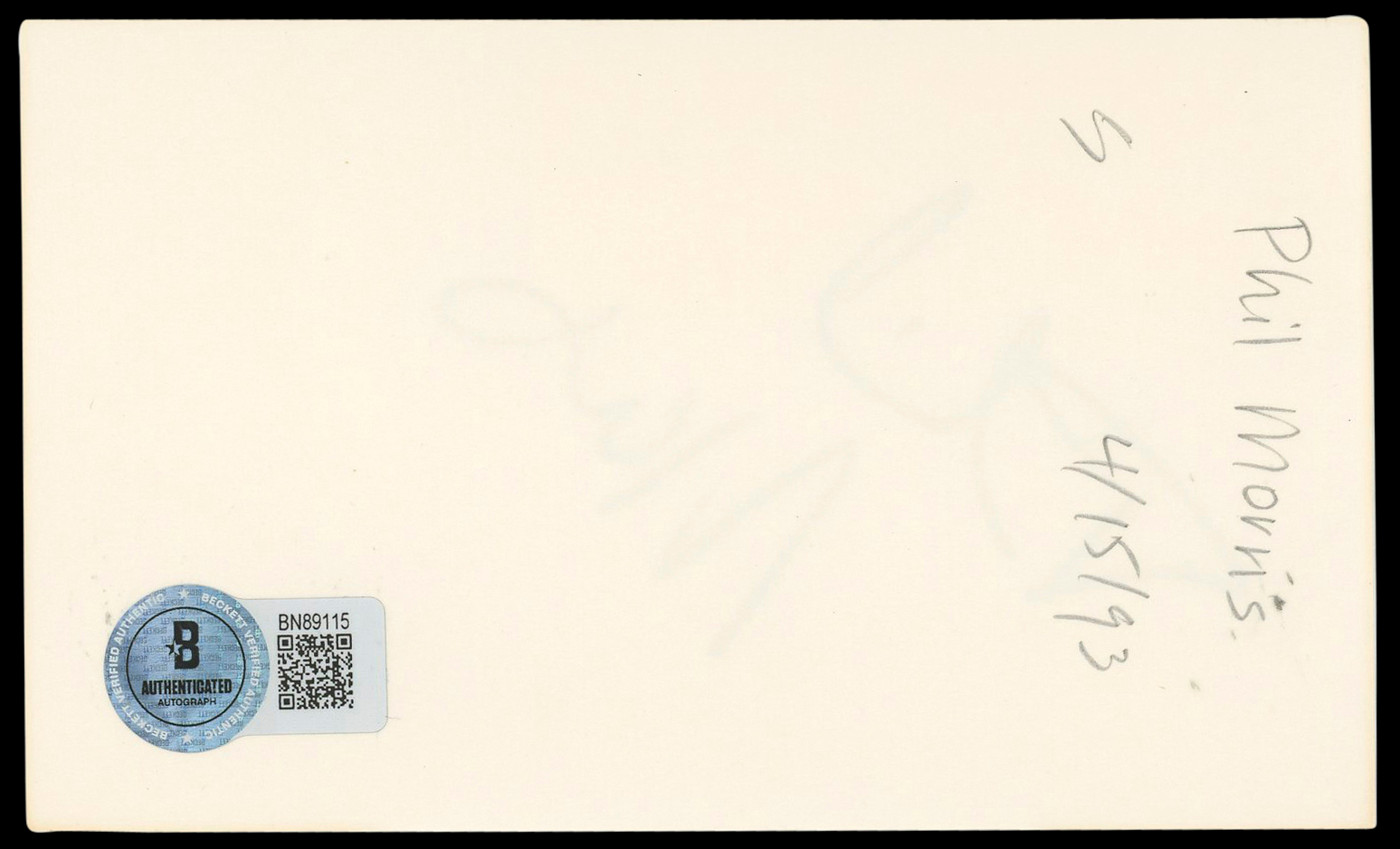 Phil Morris Meet the Spartans Authentic Signed 3x5 Index Card BAS #BN89115