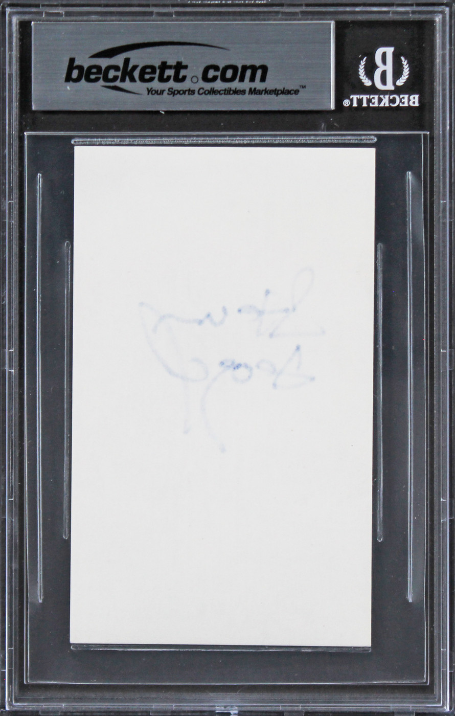 Steven Seagal Under Siege Signed 3x5 Index Card Auto Graded 10! BAS Slabbed