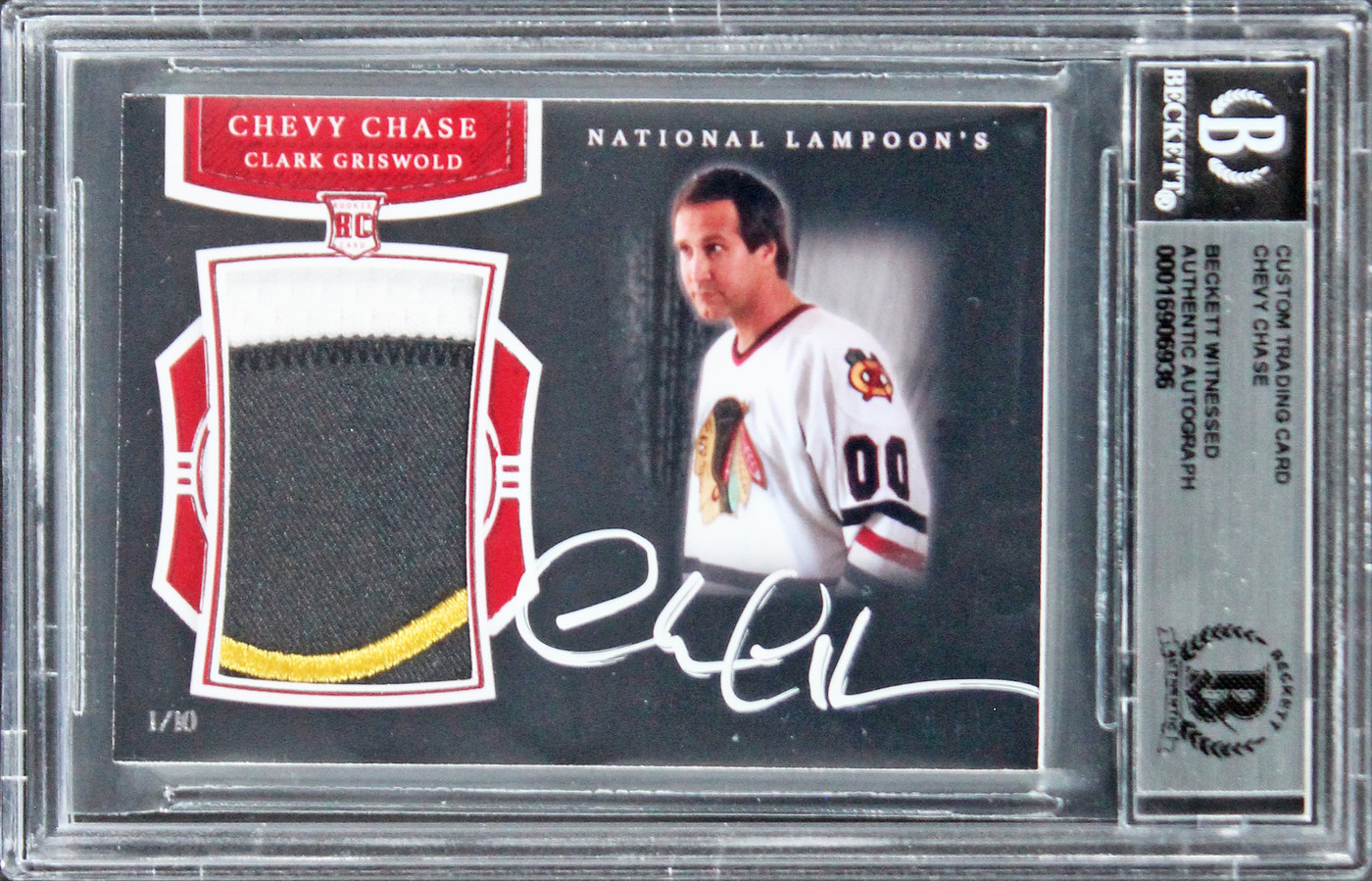 Chevy Chase Christmas Vacation Signed Custom Relic Card #1/10 BAS Slab #16906936