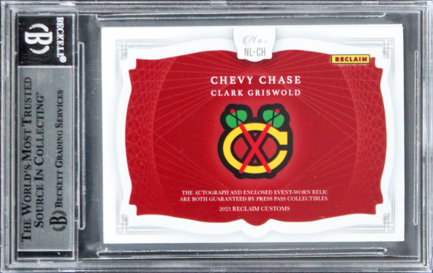 Chevy Chase Christmas Vacation Signed Custom Relic Card #1/10 BAS Slab #16906936