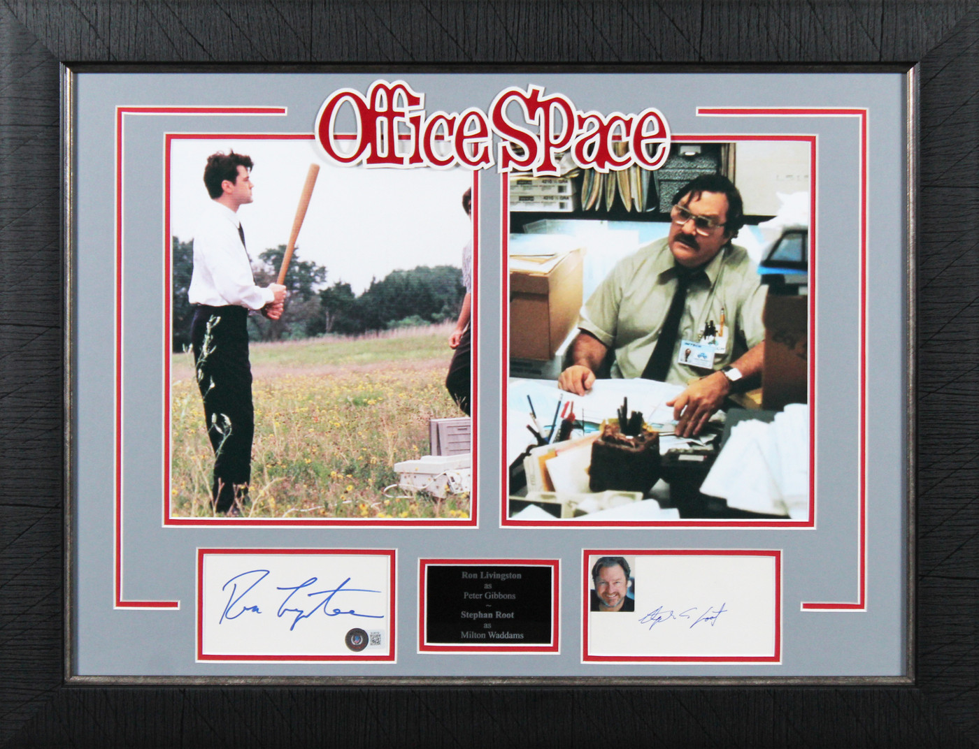 Ron Livingston & Stephen Root Office Space Signed Framed Display BAS #BL98159