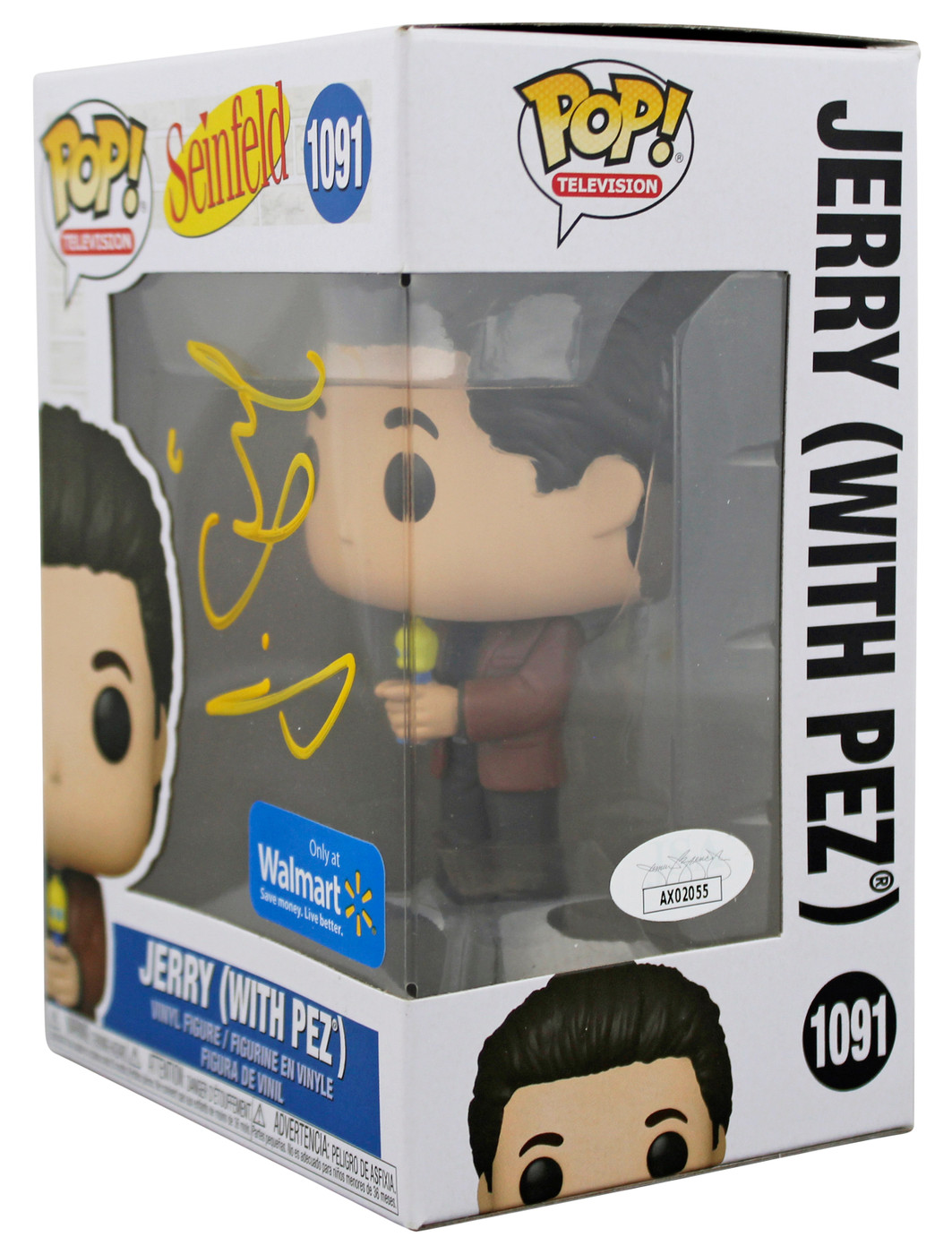 Jerry Seinfeld Signed #1091 w/ Pez Funko Pop Vinyl Figure w/ Yellow Sig JSA