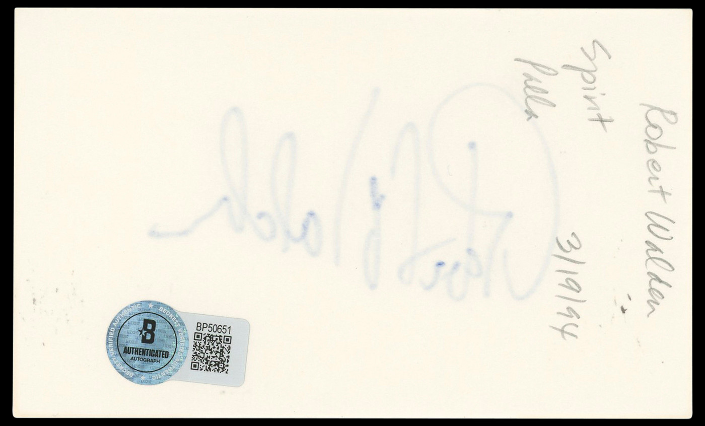 Robert Walden Lou Grant Authentic Signed 3x5 Index Card Autographed BAS #BP50651