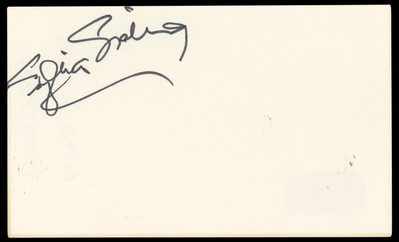Sylvia Sidney Summer Wishes, Winter Dreams Signed 3x5 Index Card BAS #BN33304