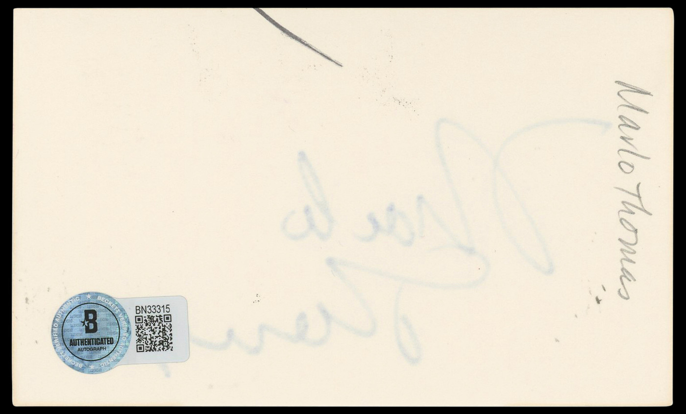 Marlo Thomas That Girl Authentic Signed 3x5 Index Card Autographed BAS #BN33315