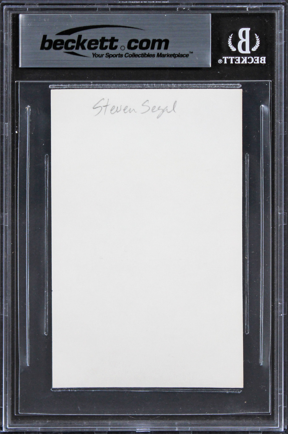 Steven Seagal Under Siege Authentic Signed 3x5 Index Card w/ Black