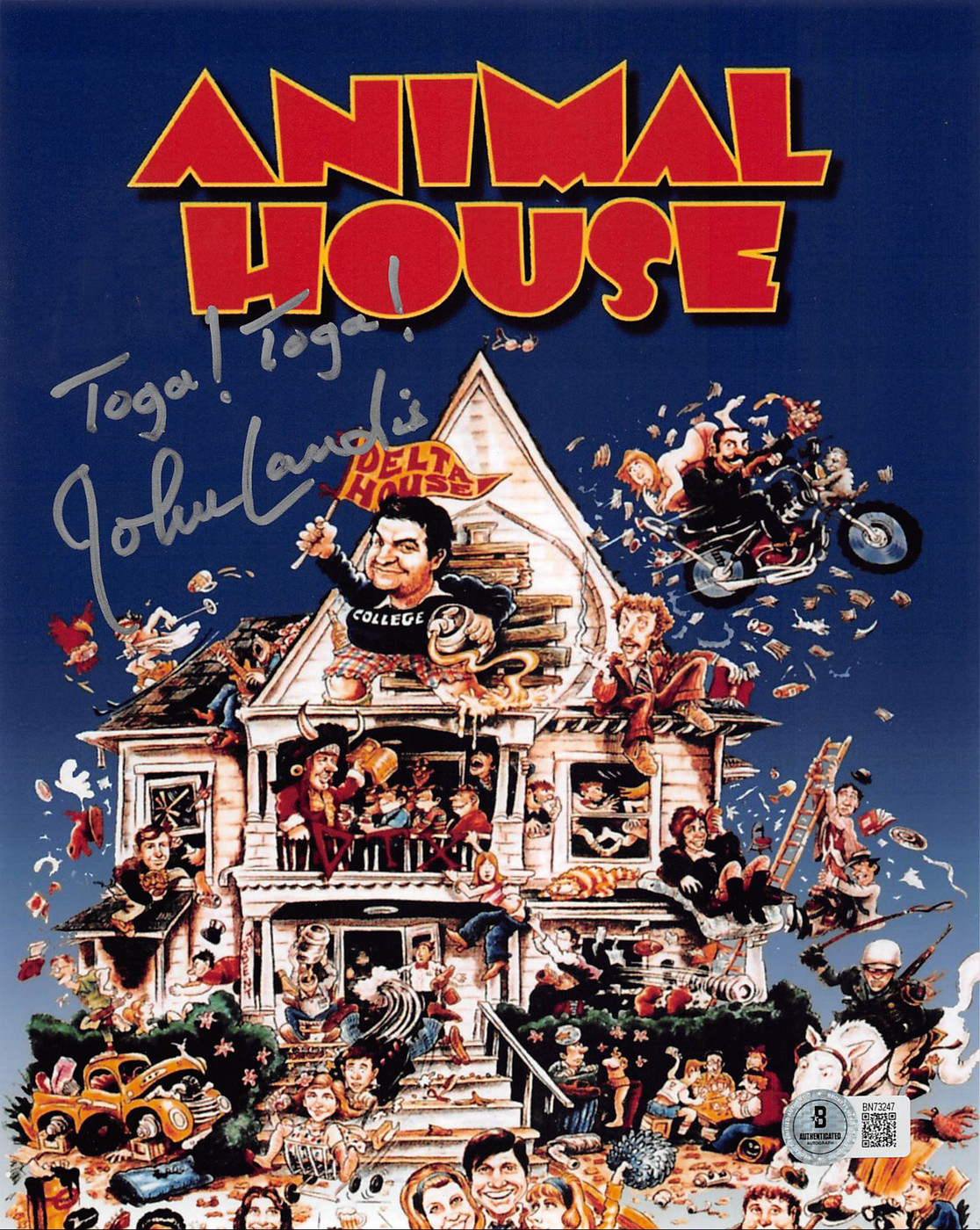 John Landis Animal House "Toga! Toga!" Signed 8x10 Photo w/ Silver Sig BAS 4