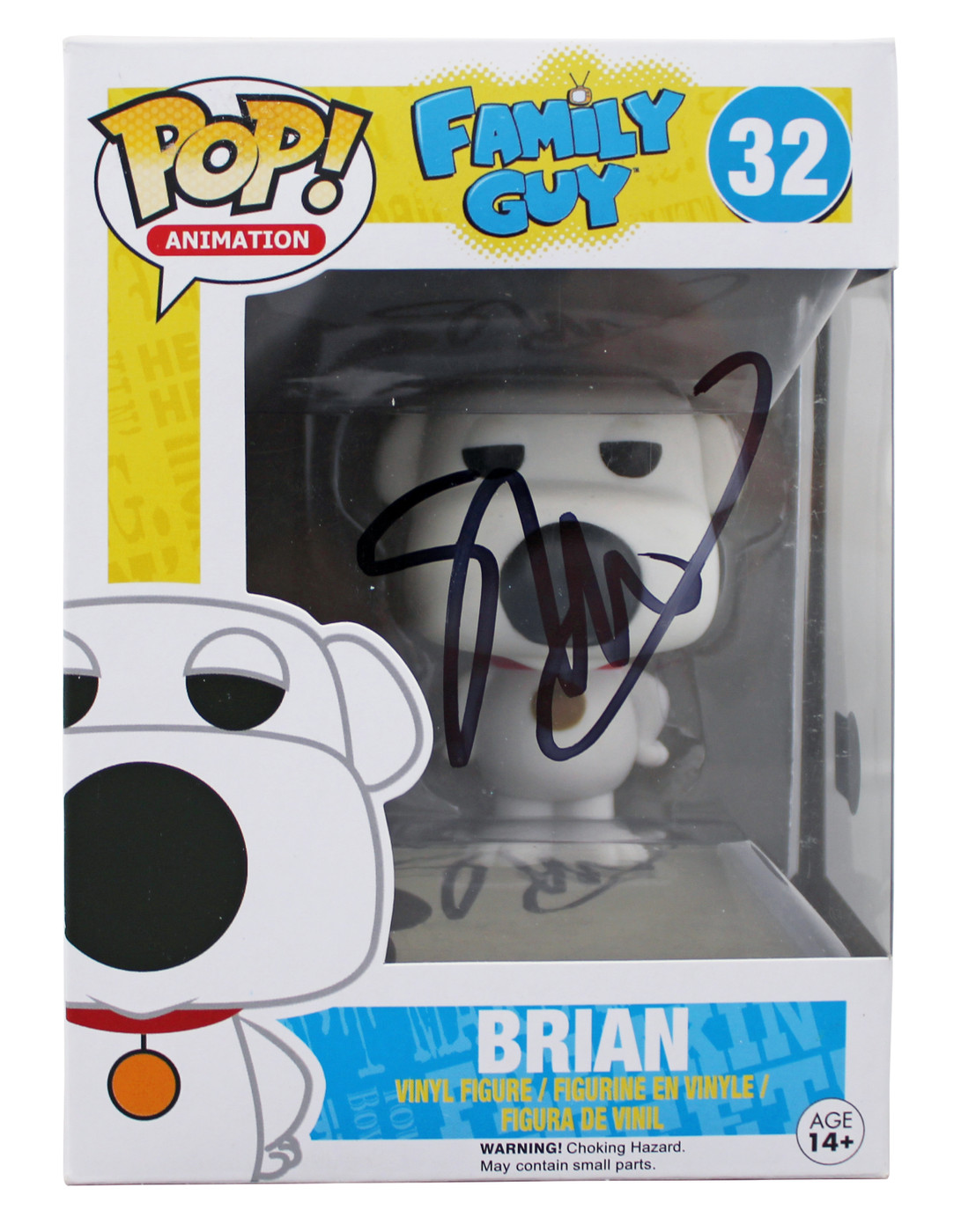 Seth MacFarlane Family Guy Authentic Signed Brian #32 Funko Pop Vinyl Figure BAS
