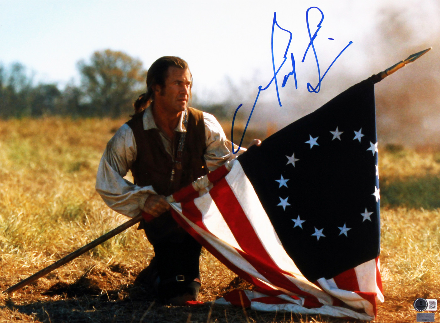 Mel Gibson The Patriot Authentic Signed 16x20 Framed Horizontal