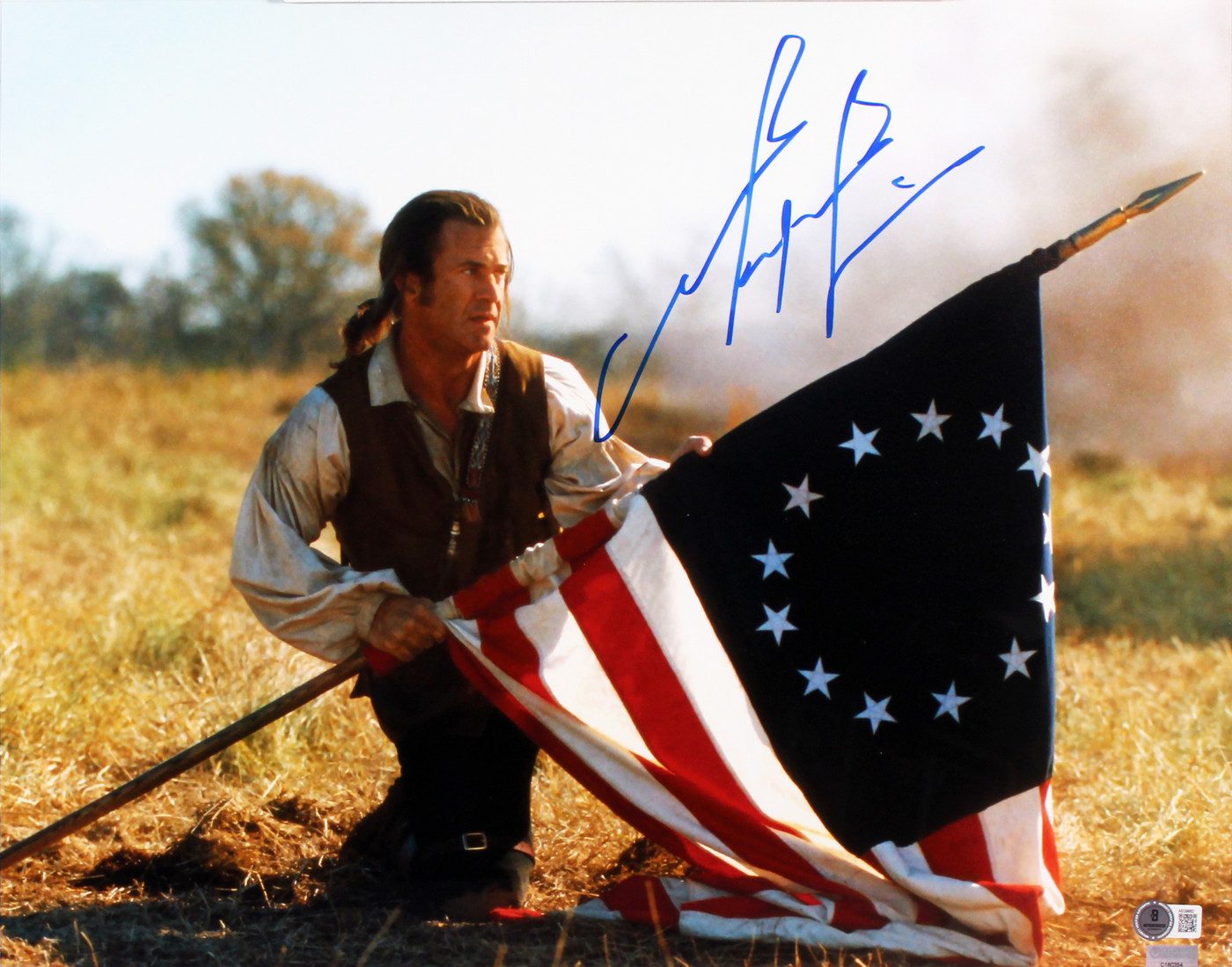 Mel Gibson The Patriot Authentic Signed 16x20 Framed Horizontal