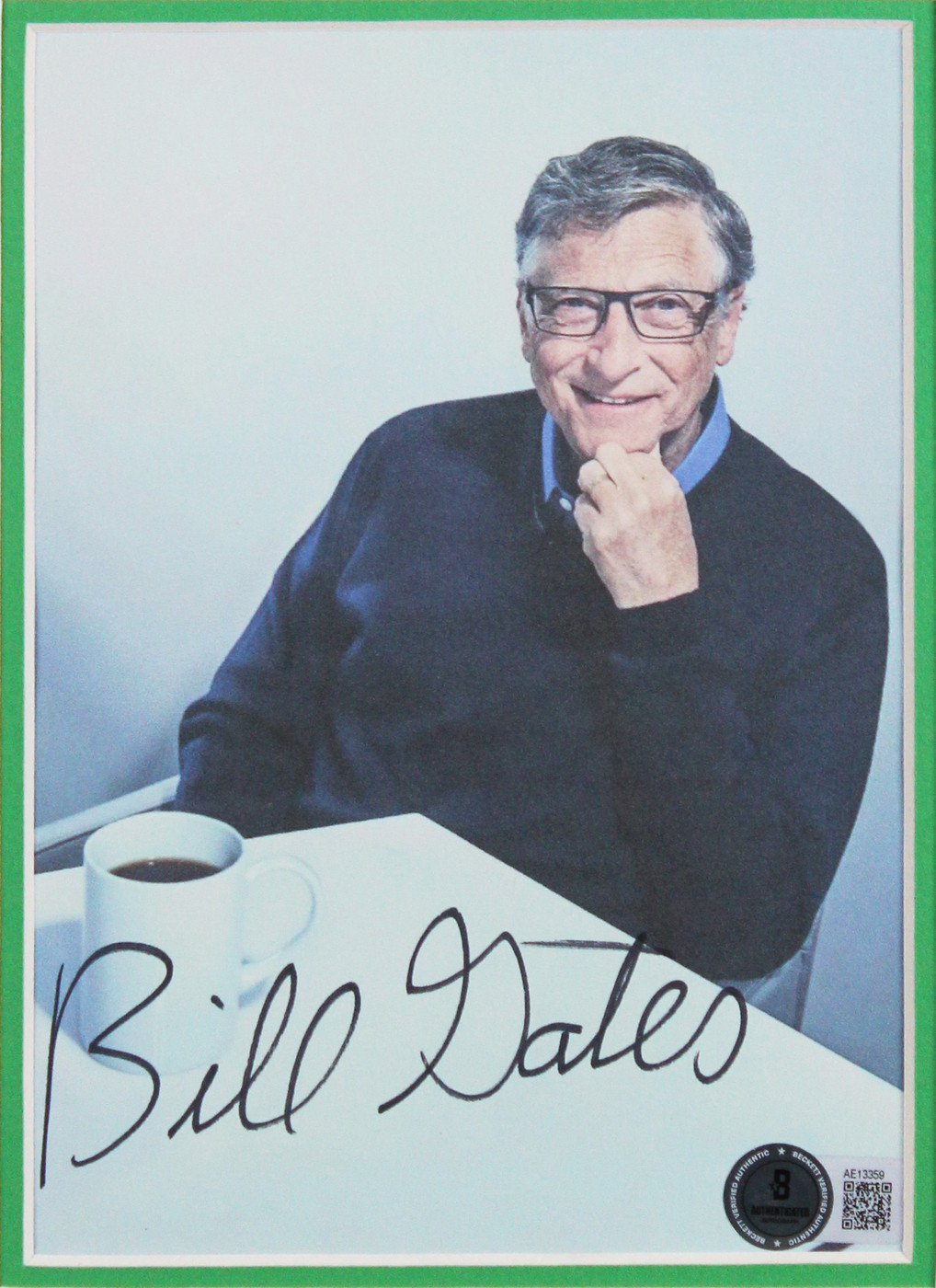 Microsoft Bill Gates Authentic Signed Photo Framed Display
