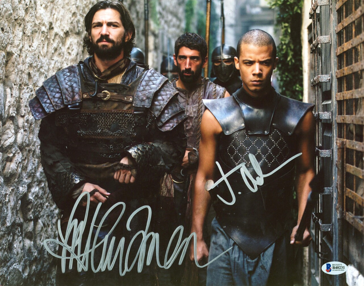 Jacob Anderson & Michiel Huisman Game of Thrones Signed 11x14 Photo BAS #B40231