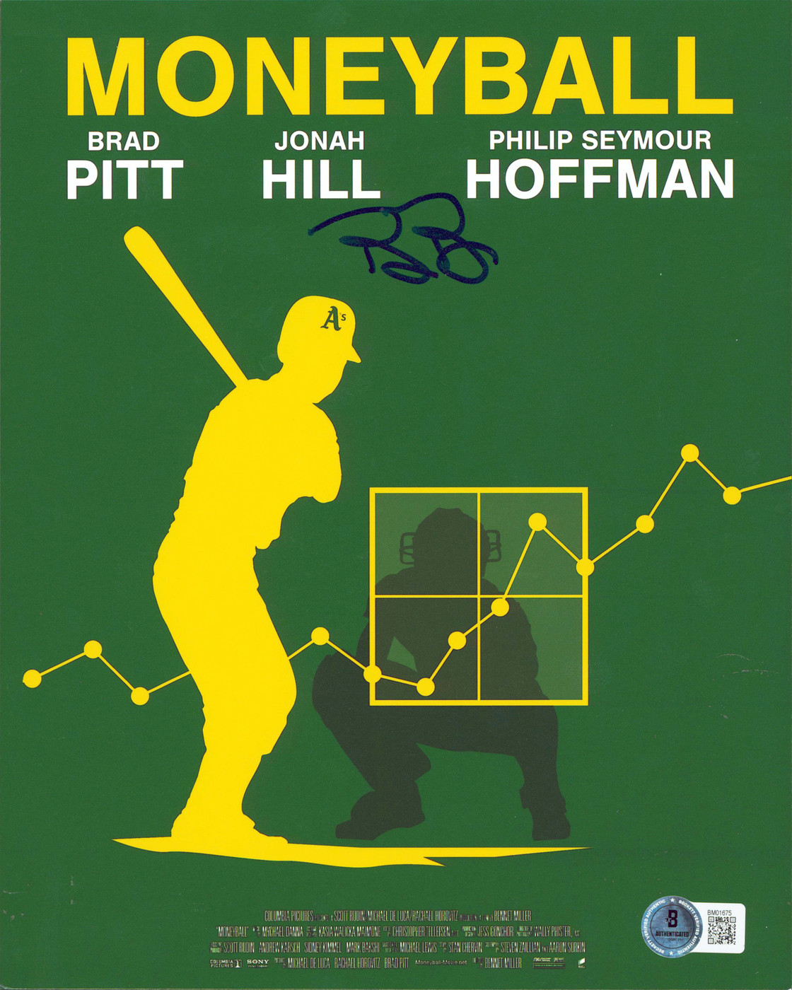 Billy Beane Moneyball Authentic Signed 8x10 Vertical Photo Autographed BAS 4