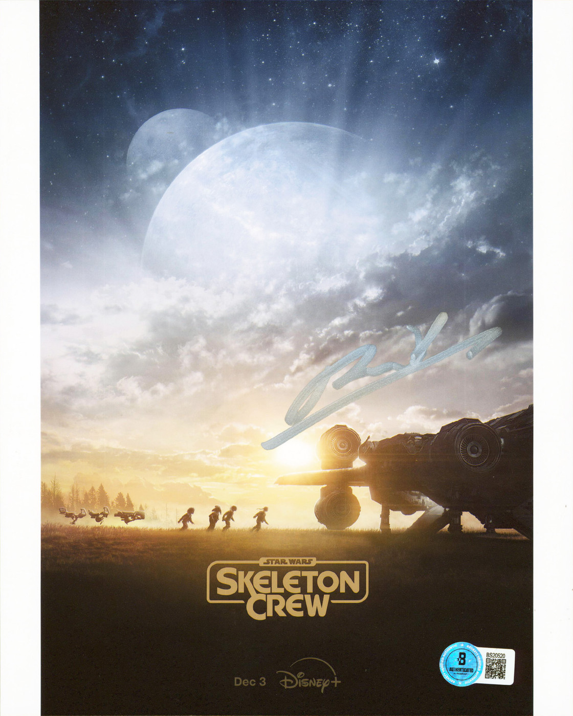 Ravi Cabot Conyers Star Wars Skeleton Crew Signed 8x10 Photo BAS #BS20520