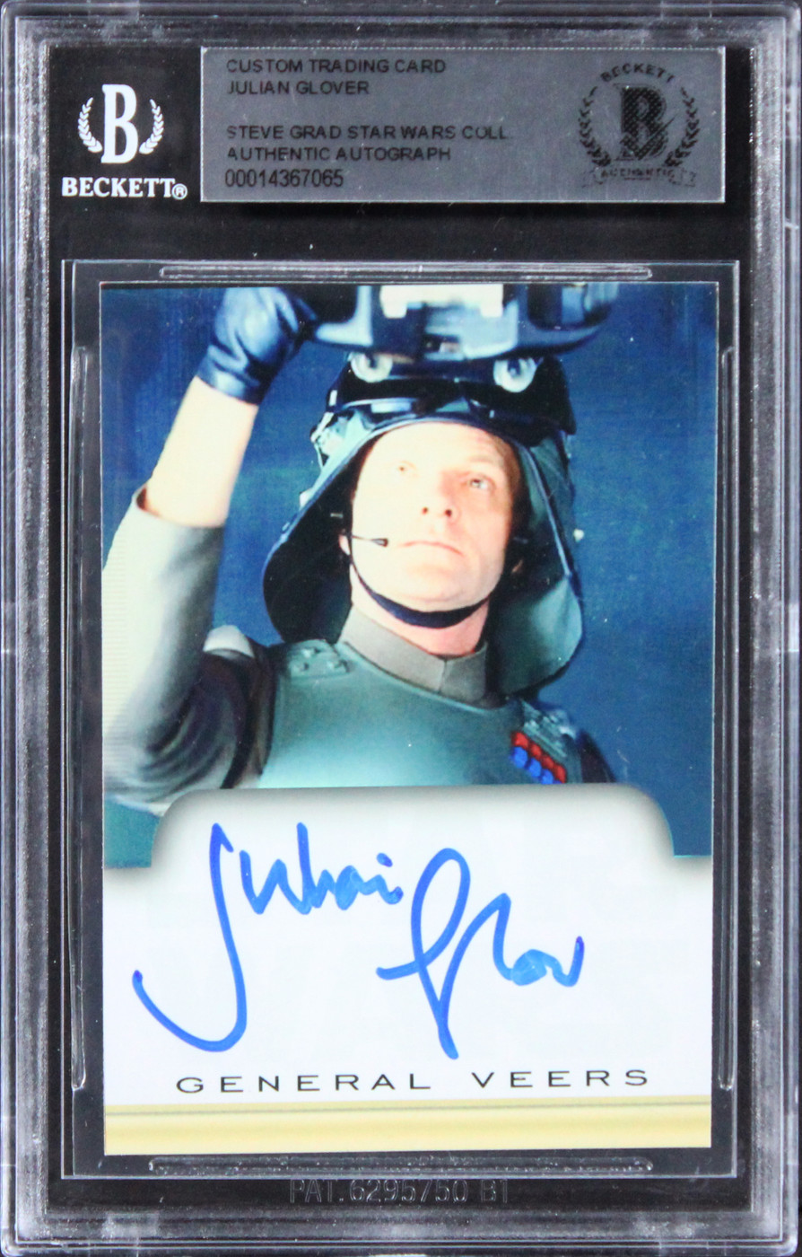 Julian Glover Star Wars Authentic Signed Custom Trading Card BAS Slabbed