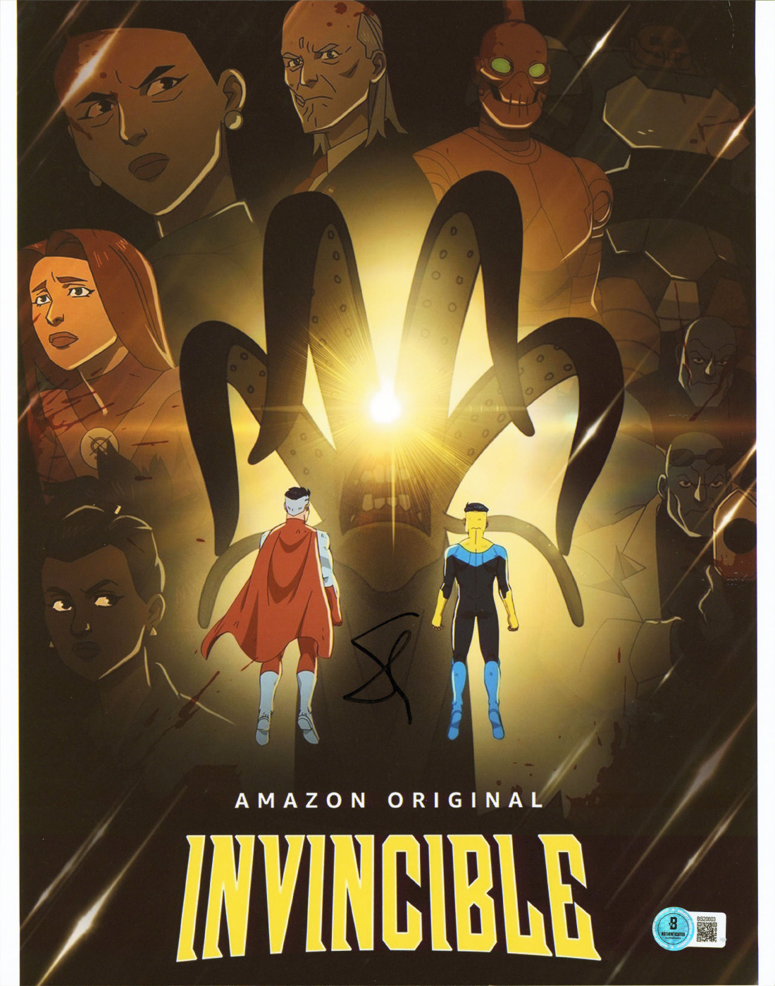 Steven Yeun Invincible Authentic Signed 11x14 Vertical Photo BAS #BS20603