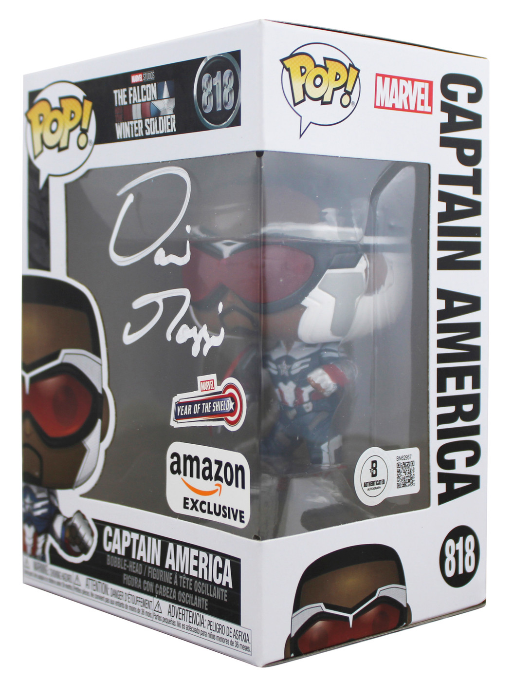 キャプテンアメリカ FUNKO POP アンソニーマッキー サイン MARVEL Stan Lee Captain America #1419 Avengers Facsimile Signed Reprint
