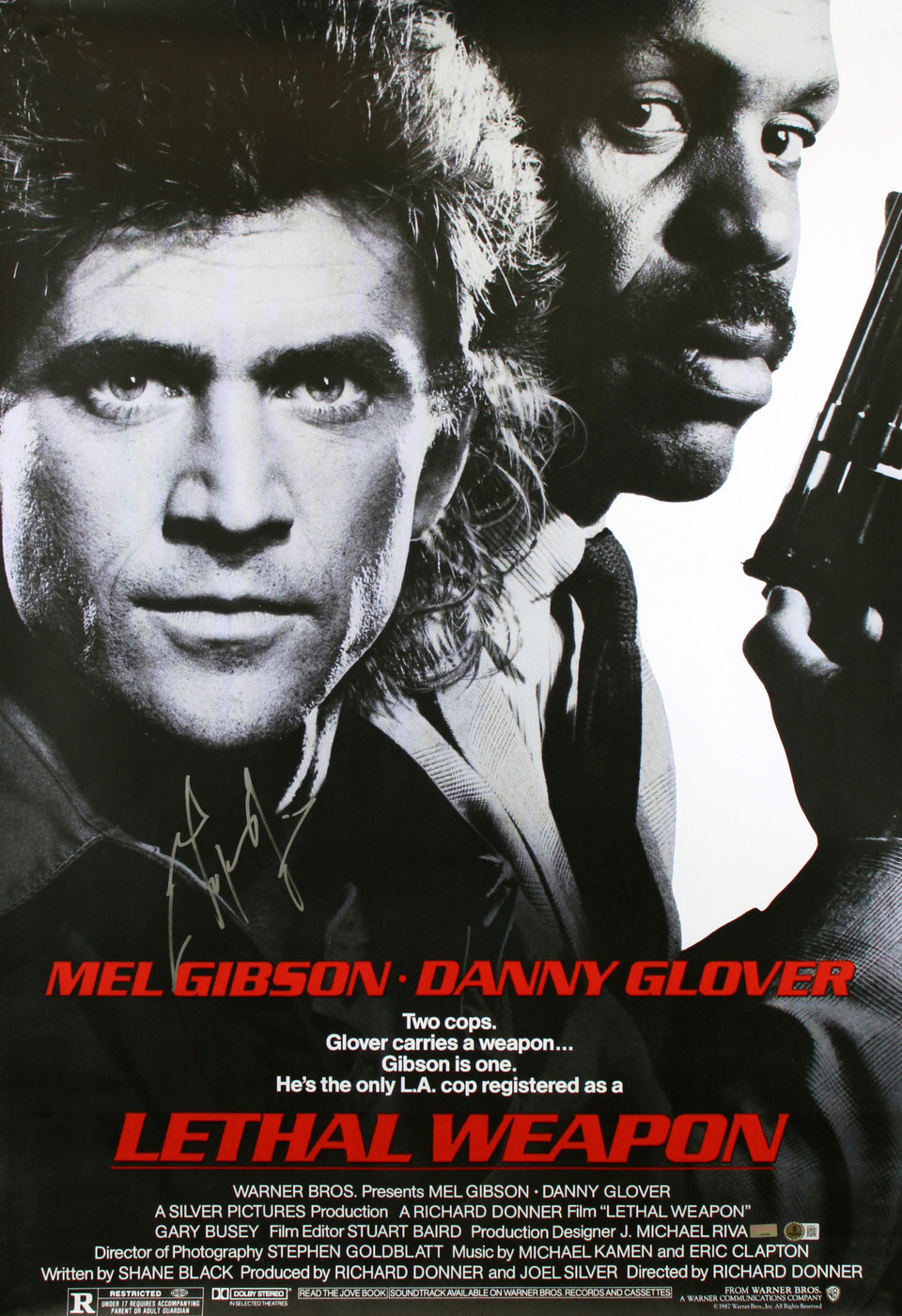 Mel Gibson Lethal Weapon Authentic Signed & Framed 27x40 Poster