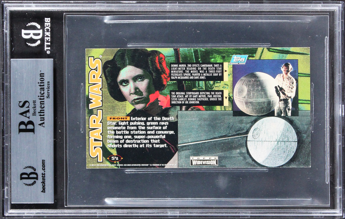 Star Wars (3) Werner, Seay, Green Signed 1995 SW Widevision #54 Card BAS Slabbed