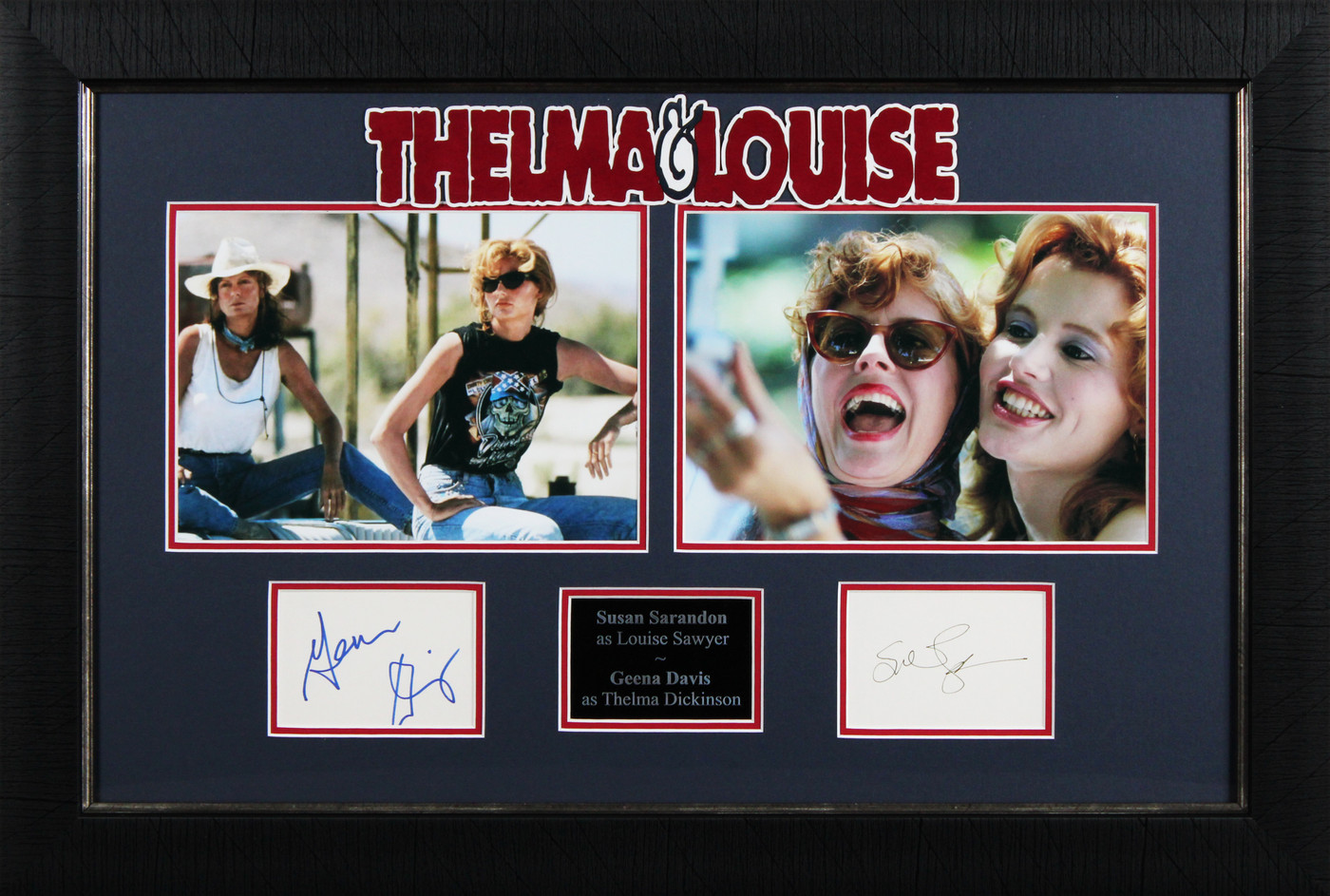 Susan Sarandon & Geena Davis Thelma & Louise Signed Framed Display BAS #AD04913