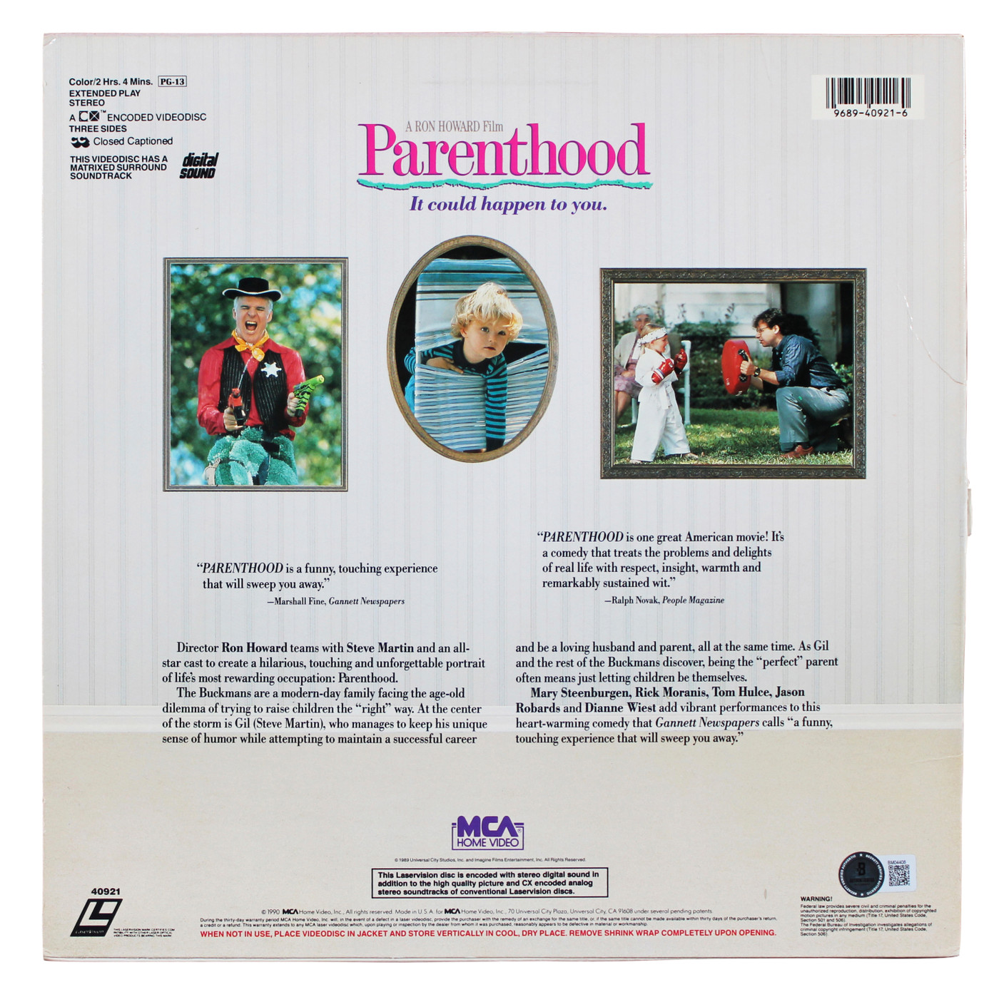 Steve Martin Authentic Signed Parenthood Laserdisc Cover w/o