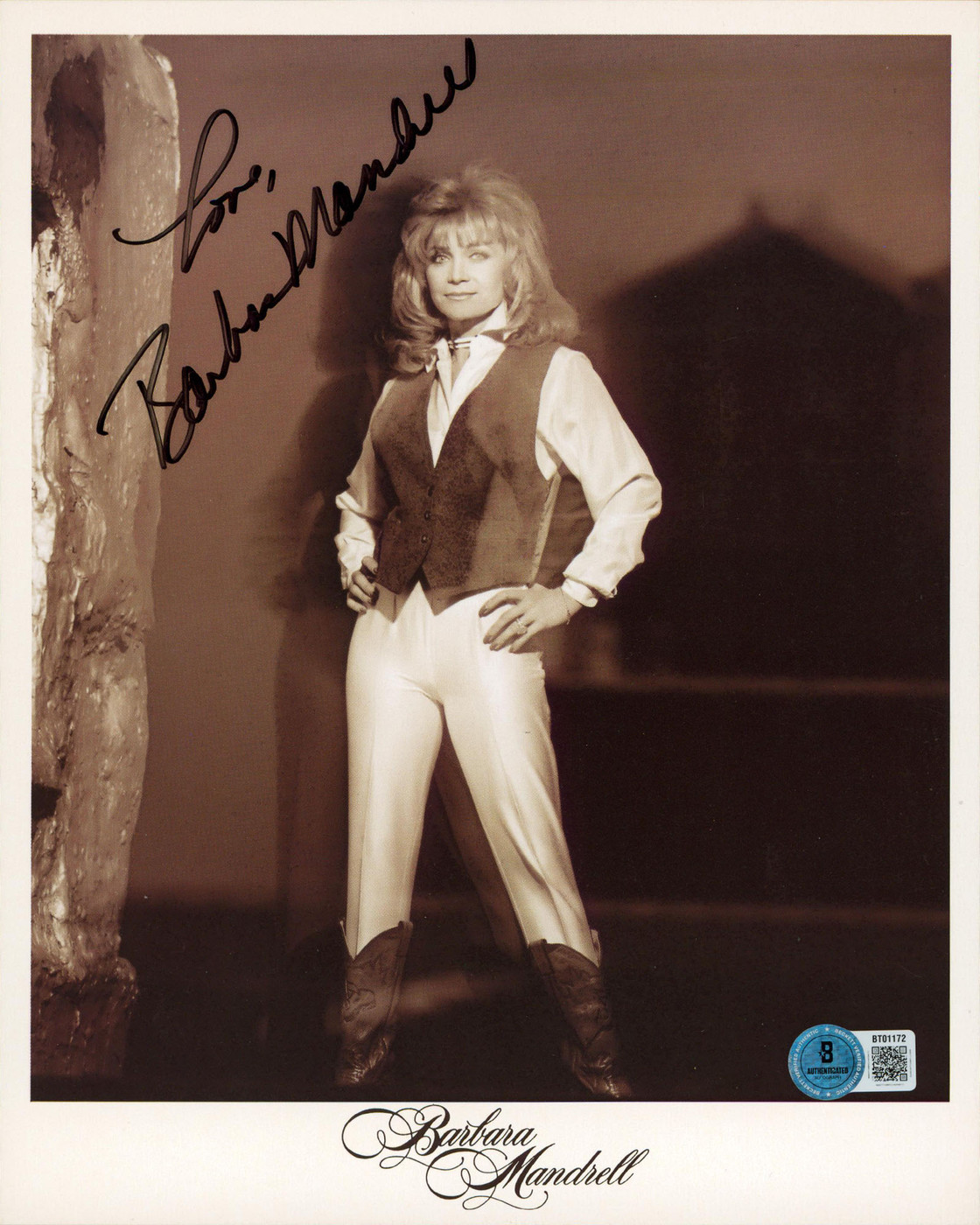 Barbara Mandrell "Love" Authentic Signed 8x10 Vertical Photo BAS #BT01172