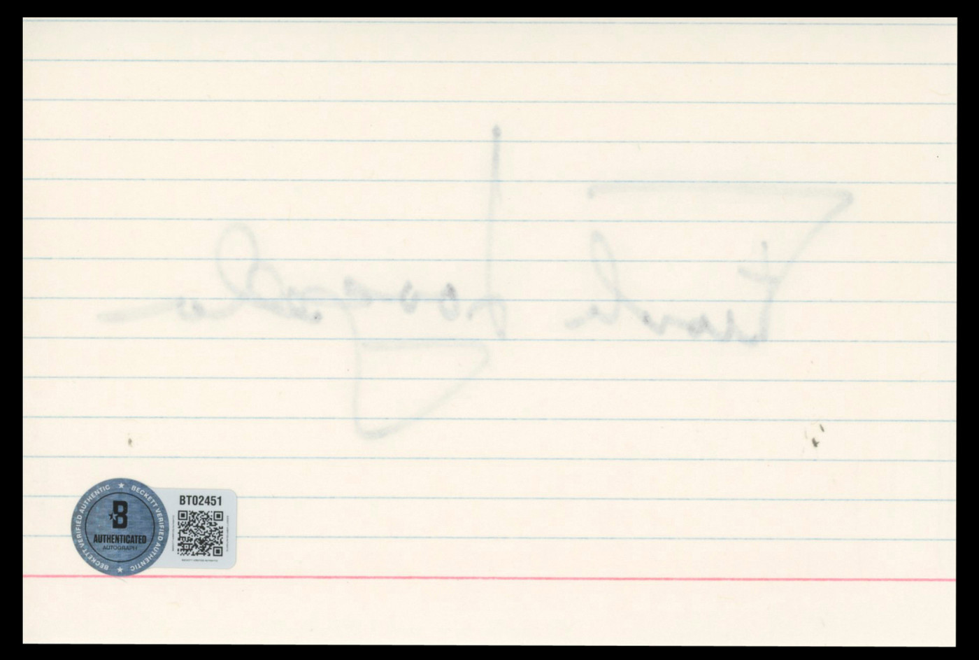 Frank Langella All Good Things Authentic Signed 4x6 Index Card BAS #BT02451