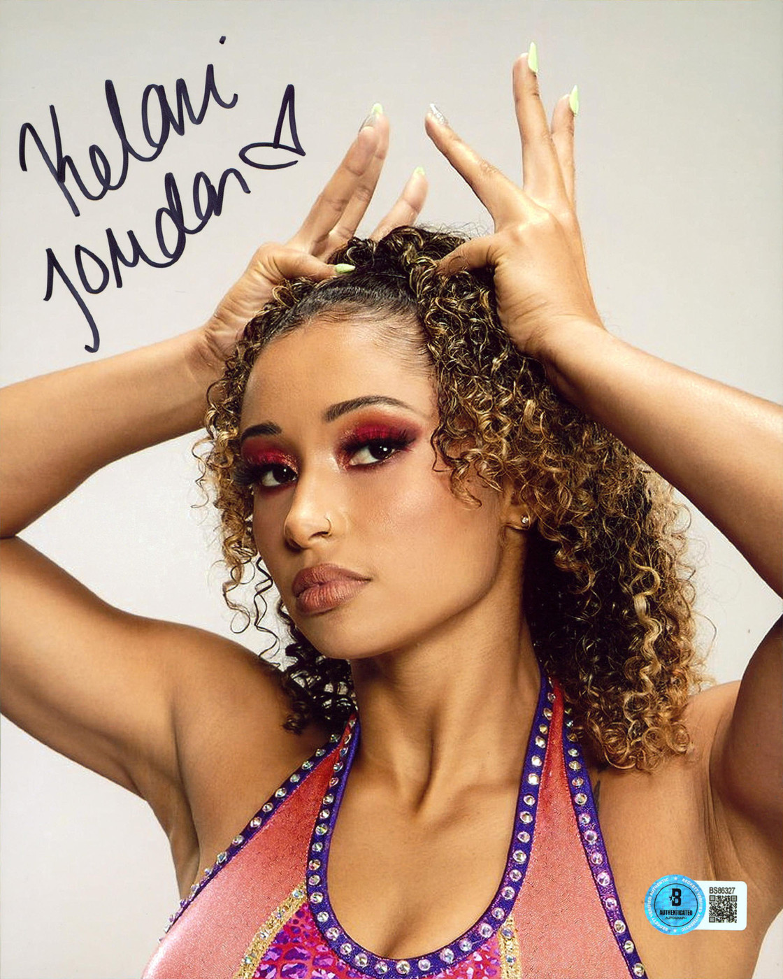 Kelani Jordan WWE NXT Authentic Signed 8x10 Vertical Photo Autographed BAS 2