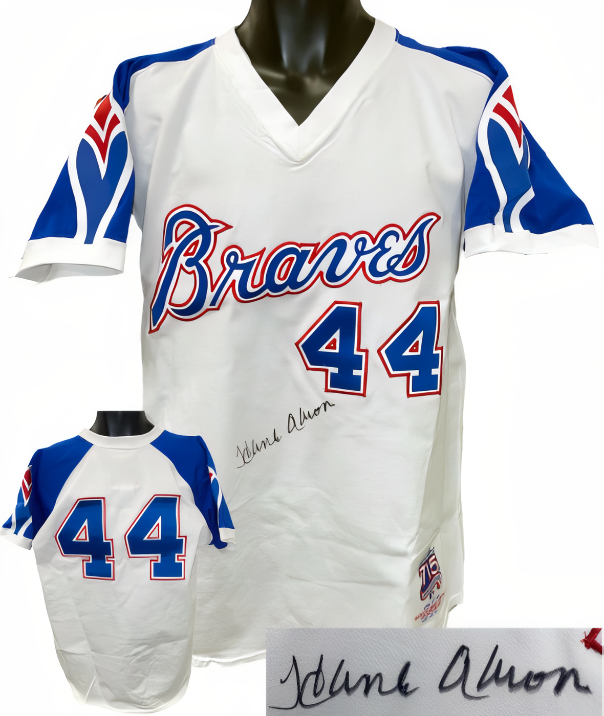 Hank Aaron Signed Atlanta Braves 1974 Authentic Mitchell & Ness Cooperstown Collection Mlb Jersey  Beckett Review (Size 48)