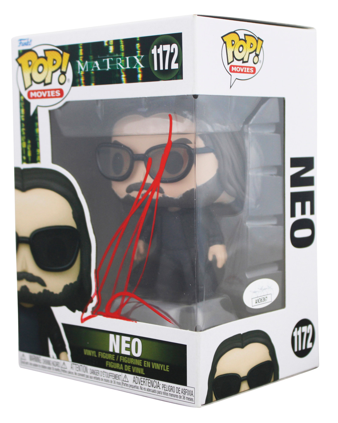 Keanu Reeves The Matrix Signed Neo #1172 Funko Pop Vinyl Figure