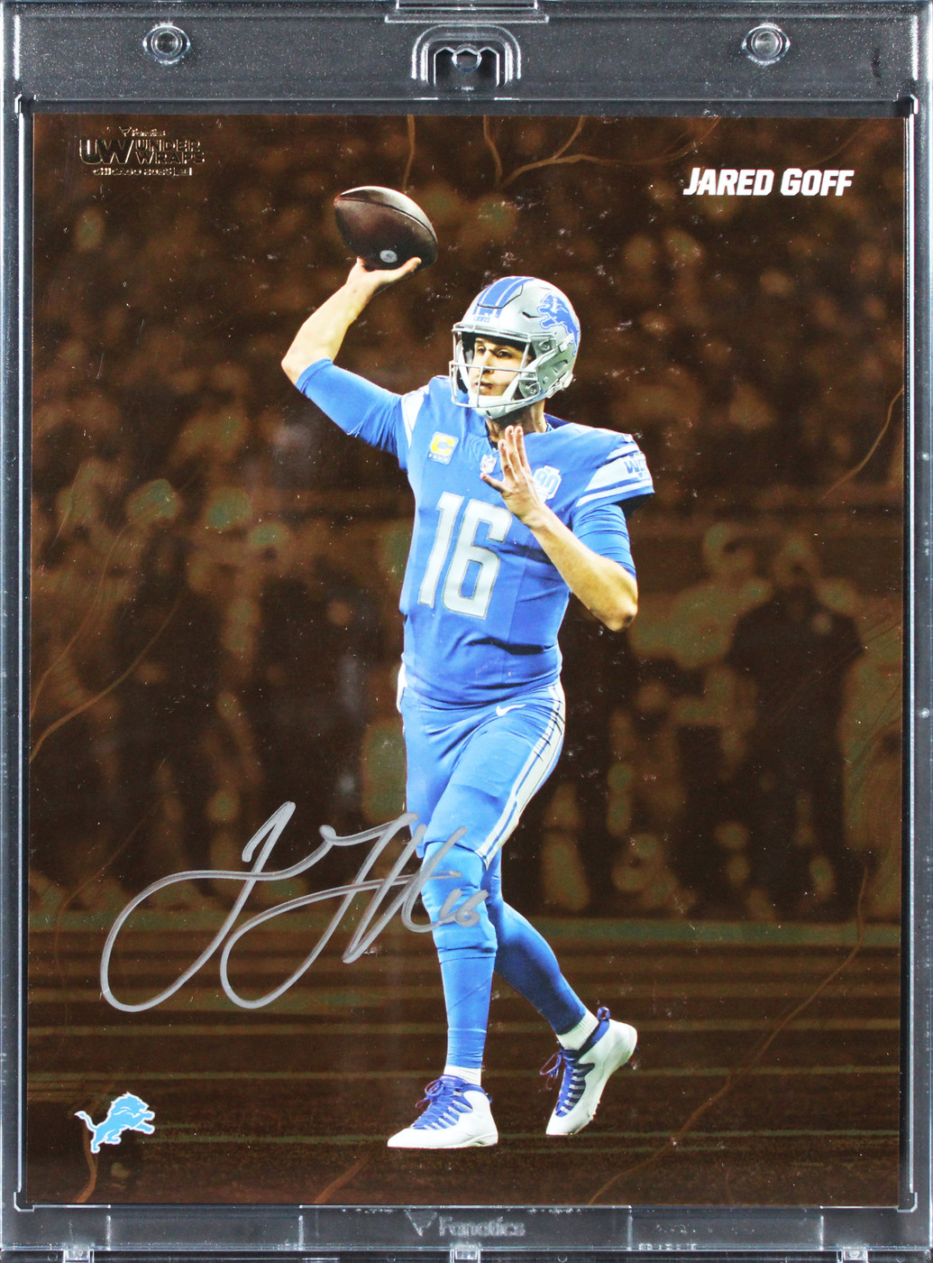 Lions Jared Goff Signed 8x10 2024 Emanate Under Wraps Orange 1st Ed. Photo FAN