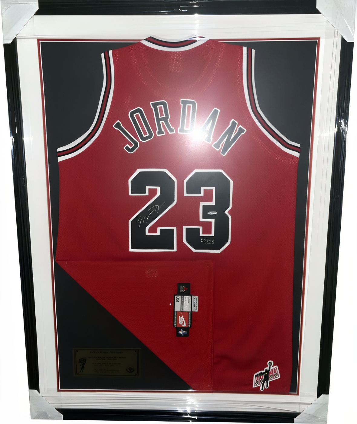 Michael Jordan Signed Chicago Bulls Mr. June Nike Nba Authentics Pro Cut #23 Red Jersey+4 Length Custom Framing  /323  Uda Holo