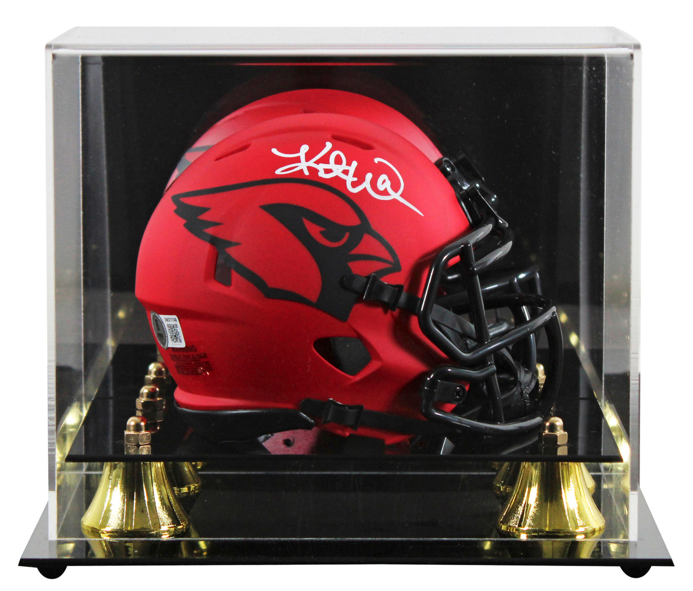 Cardinals Kurt Warner Signed Rave Speed Mini Helmet W/ Case BAS Witnessed 2
