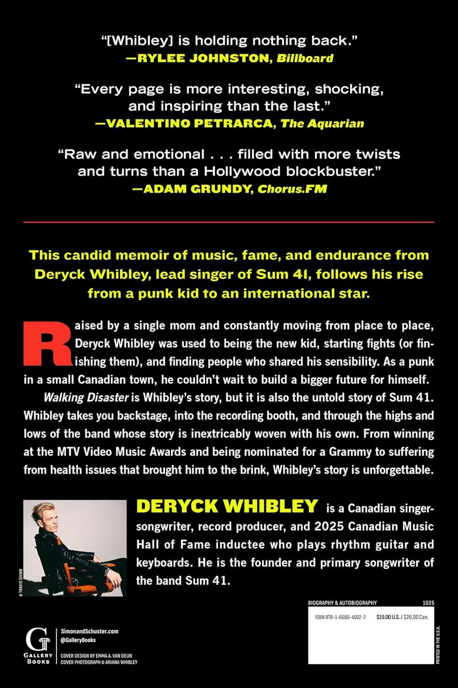 Walking Disaster - Deryck Whibley (Signed Book)