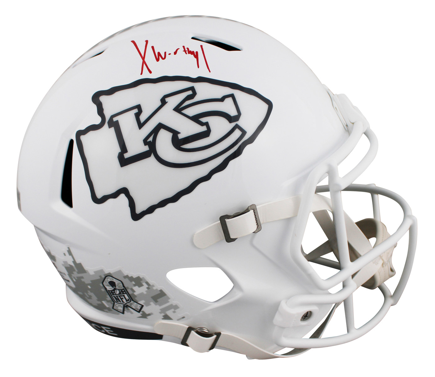 Chiefs Xavier Worthy Signed STS III Full Size Speed Rep Helmet W