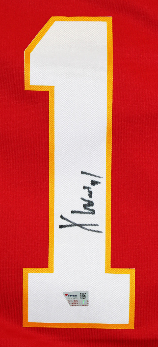 Chiefs Xavier Worthy Signed Red Nike Limited Jersey w/ Black