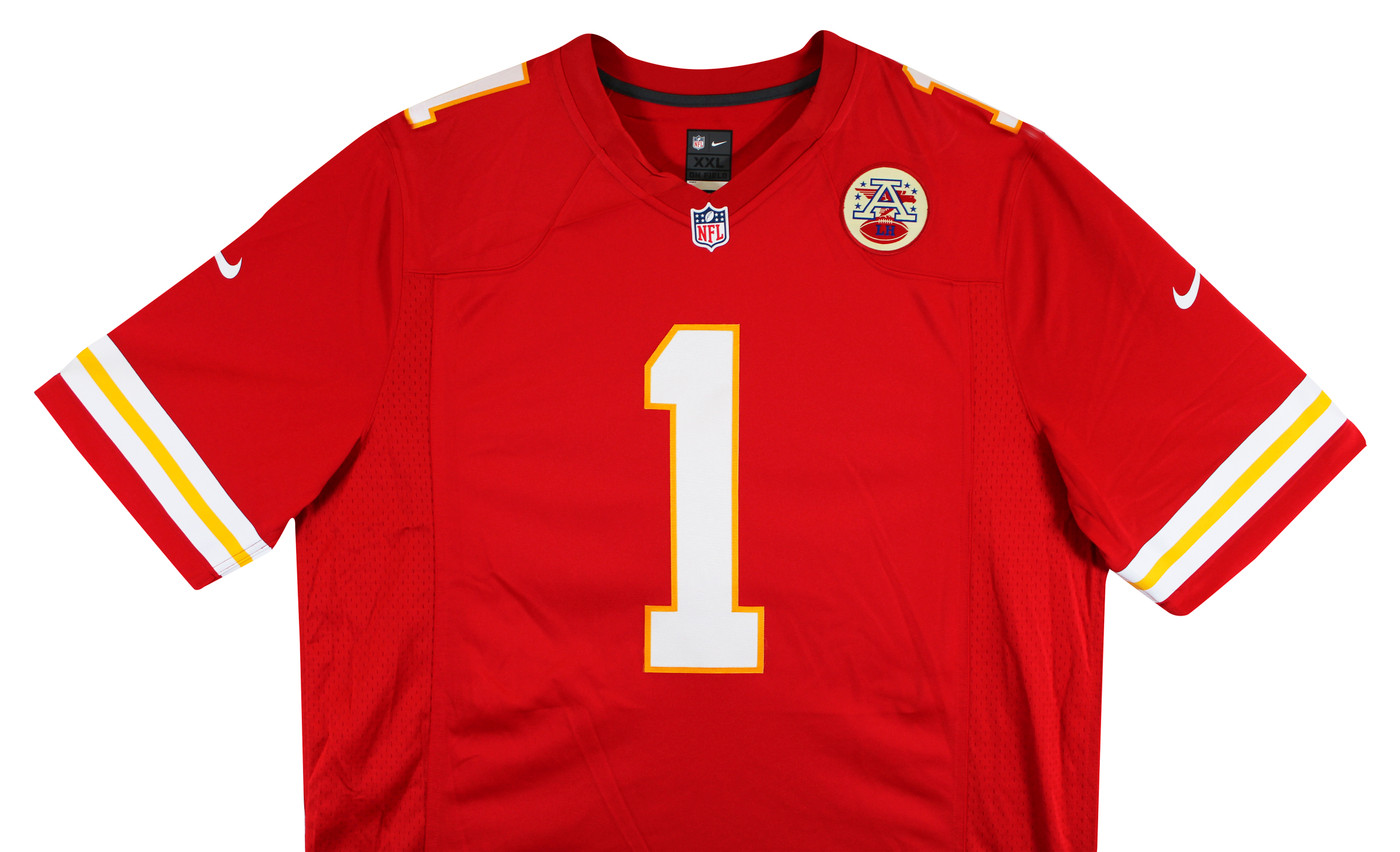 Chiefs Xavier Worthy Signed Red Nike Limited Jersey w/ Black