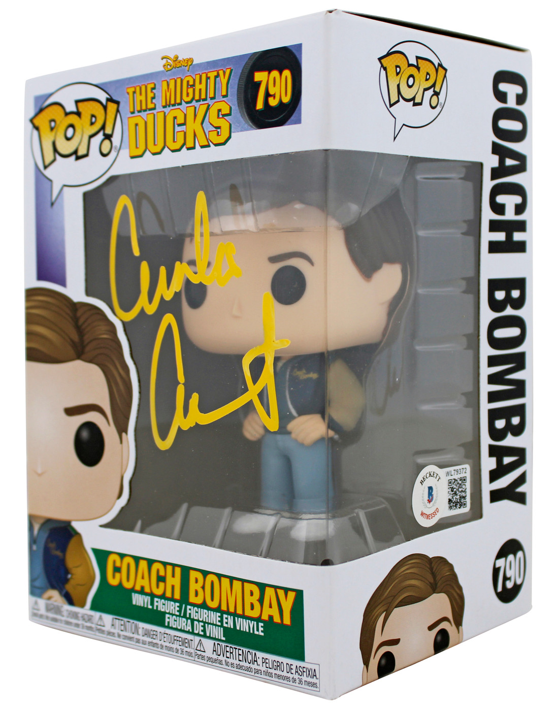 Emilio Estevez Mighty Ducks Authentic Signed #790 Funko Pop Vinyl Figure BAS Wit