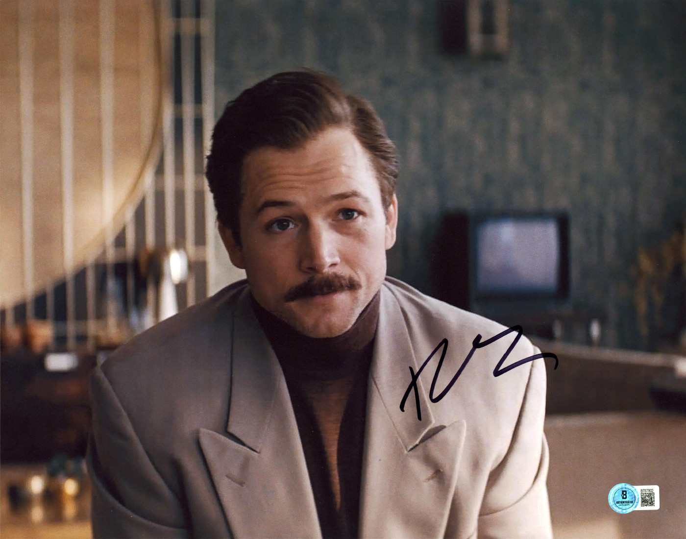 Taron Egerton Tetris Authentic Signed 11x14 Horizontal Photo
