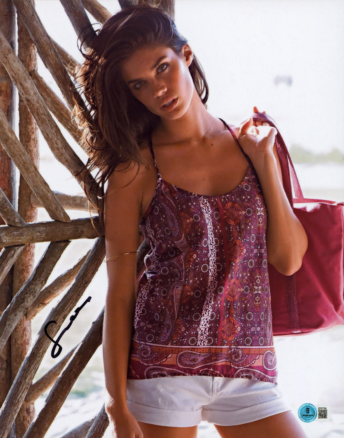 Sara Sampaio Victoria's Secret Model Authentic Signed 11x14 Photo BAS #BT67780