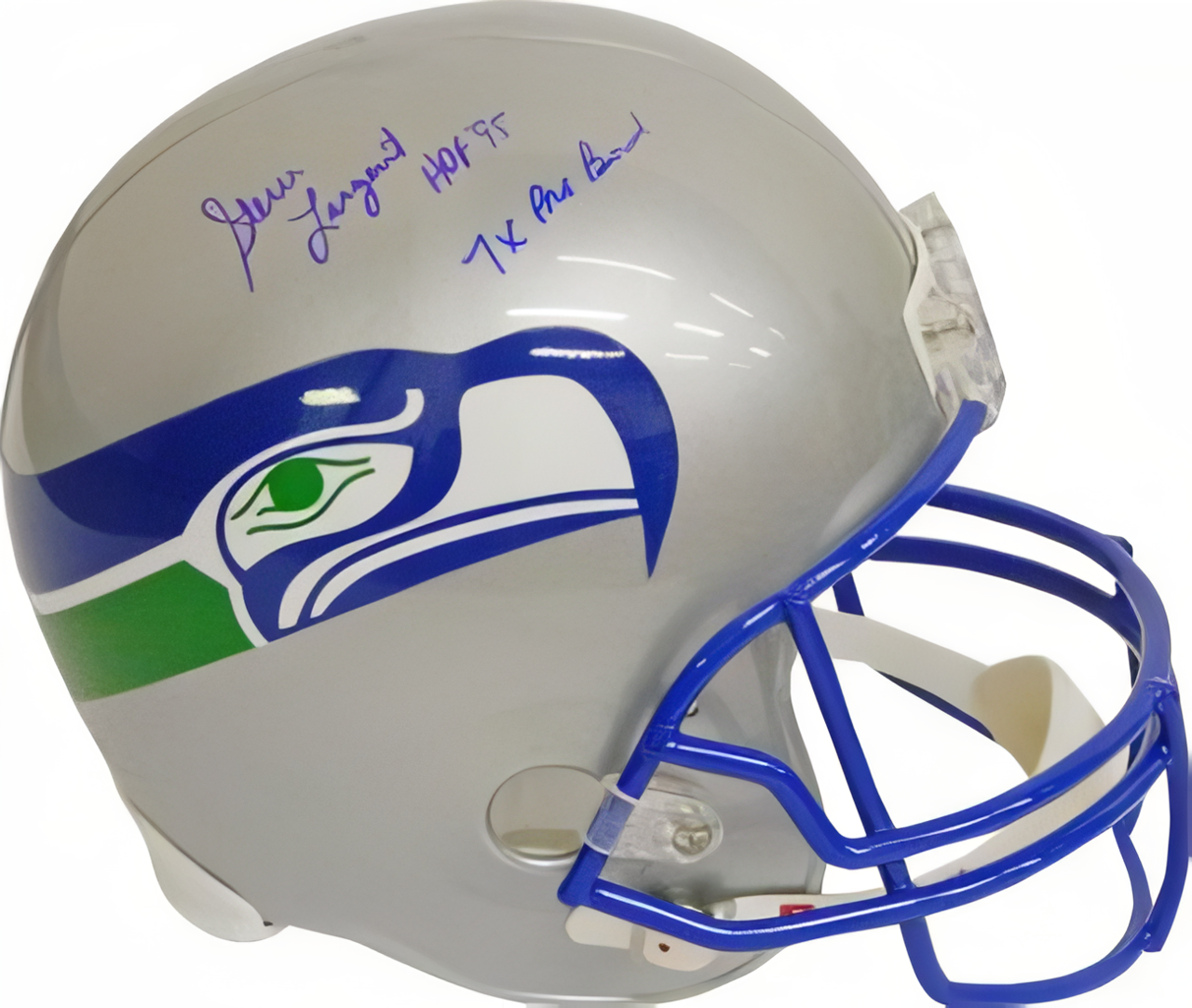 Steve Largent Signed Seattle Seahawks Full Size Tb Replica Helmet Hof 95 & 7 X Pro Bowl