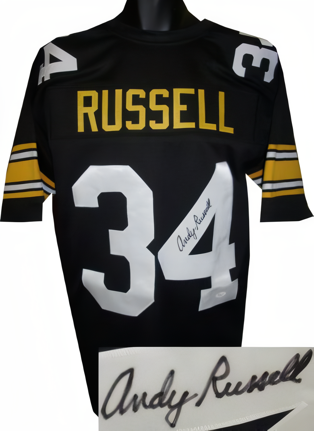 Andy Russell Signed Black Tb Custom Stitched Pro Style Football Jersey Xl  Jsa Hologram
