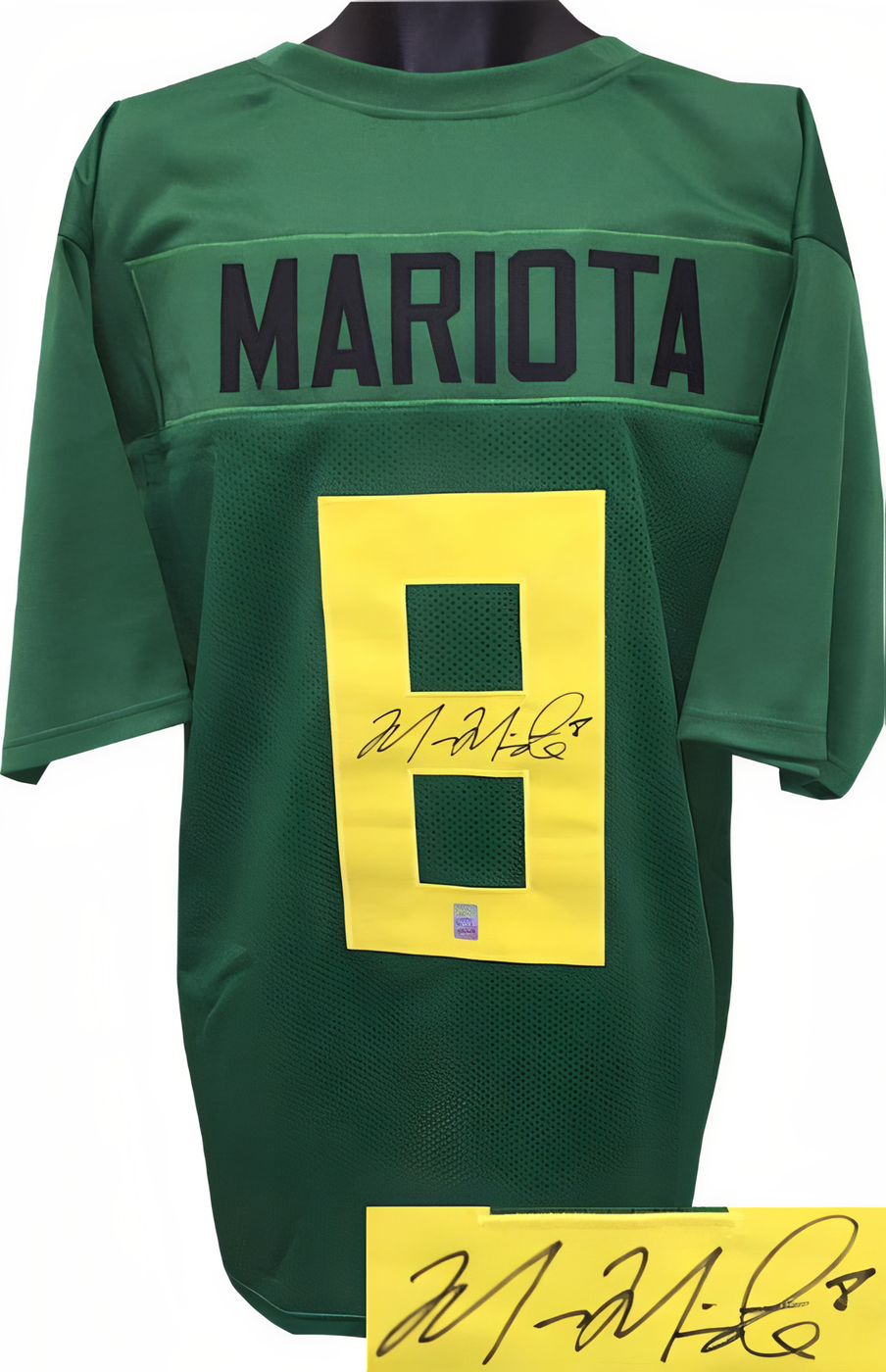 Marcus Mariota Signed Green Custom Stitched College Football Jersey #8 (Heisman) Xl  Mariota Hologram
