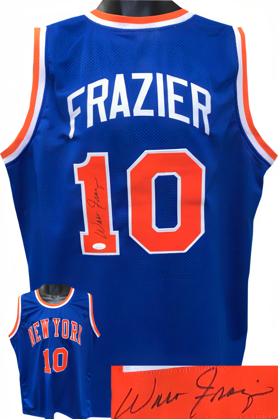 Walt Frazier Signed Blue Tb Custom Stitched Pro Basketball Jersey Xl  Jsa Witnessed