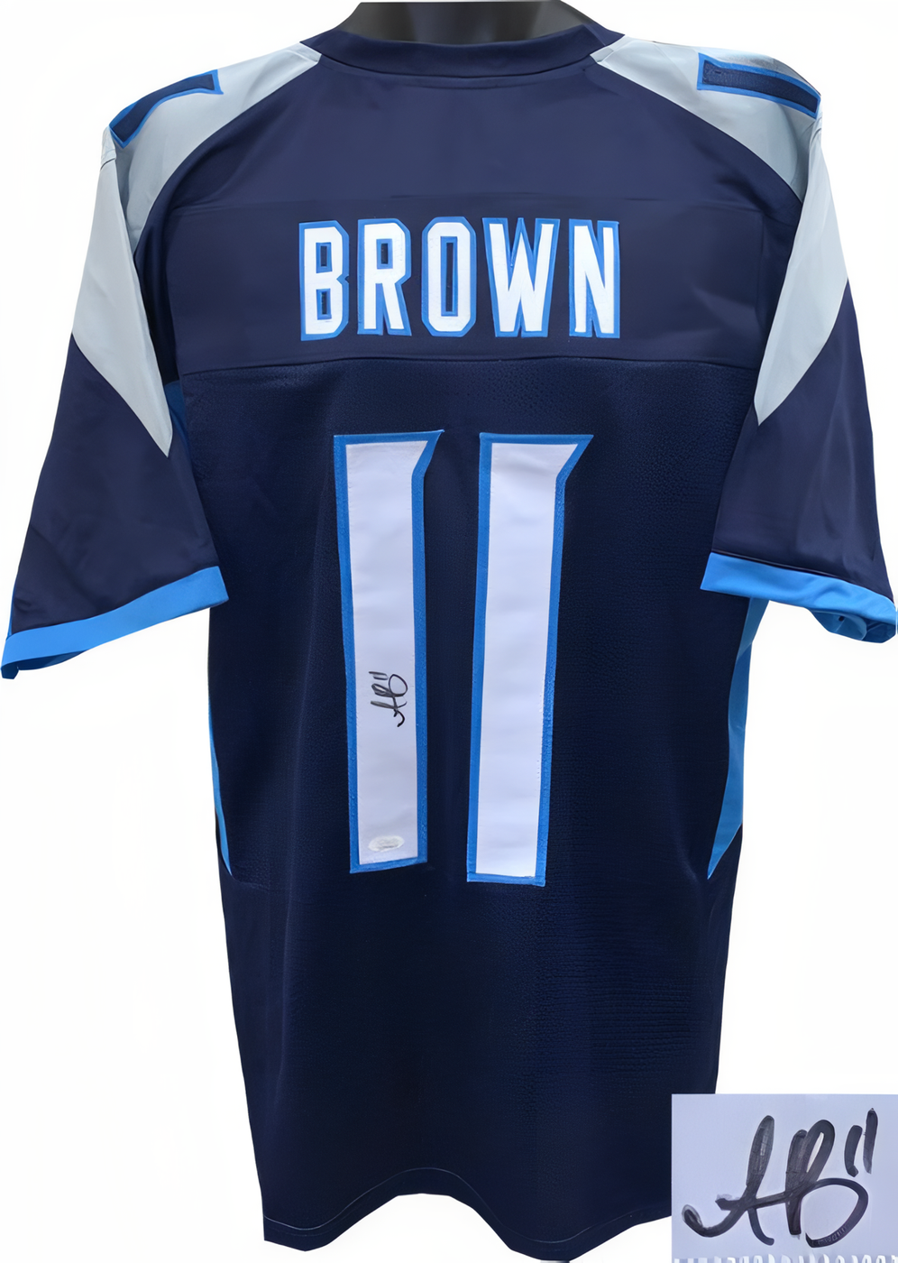 Aj (A.J.) Brown Signed Navy Custom Stitched Pro Style Football Jersey #11 Xl  Jsa Witnessed
