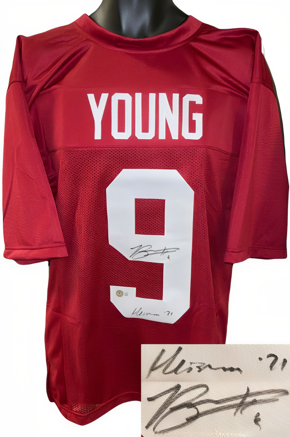 Bryce Young Signed Alabama Crimson Custom Stitched College Football Jersey Heisman '21 #9 Xl  Beckett/Bas Witnessed