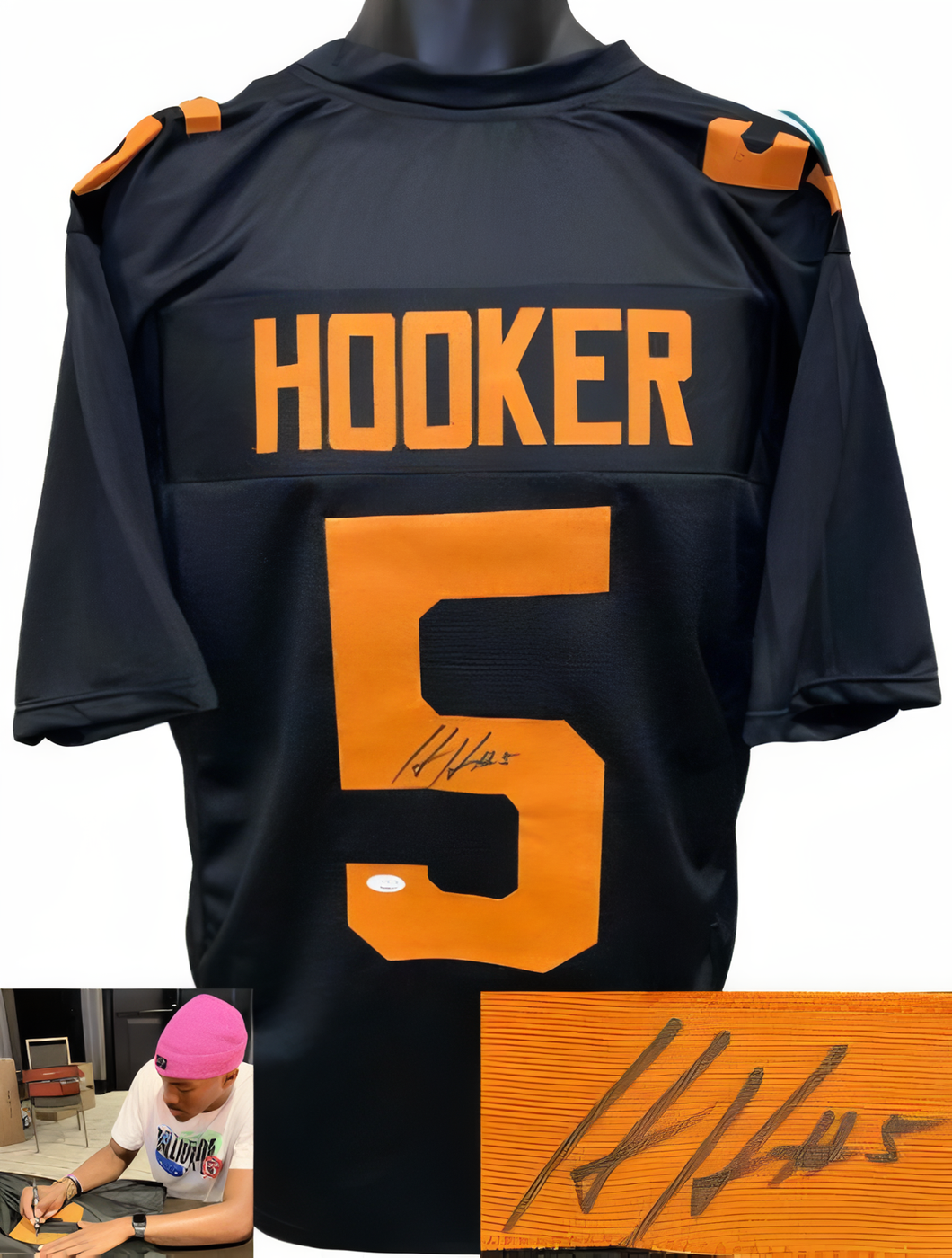 Hendon Hooker Signed Tennessee Black Custom Stitched College Football Jersey #5 Xl  Jsa Signature Debut