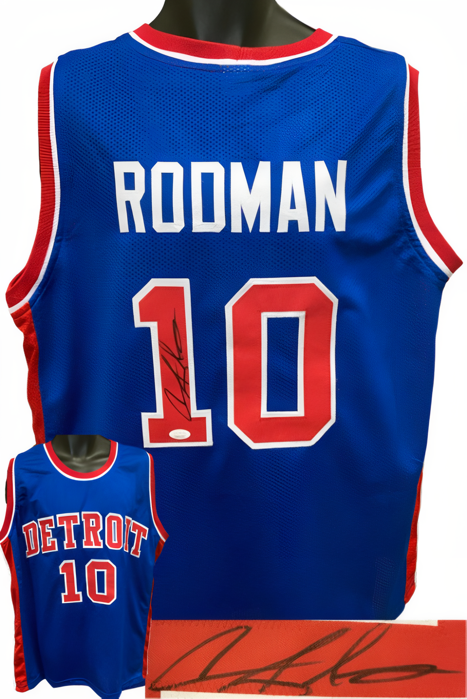 Dennis Rodman Signed Detroit Blue Tb Custom Stitched Pro Basketball Jersey  Jsa Witnessed
