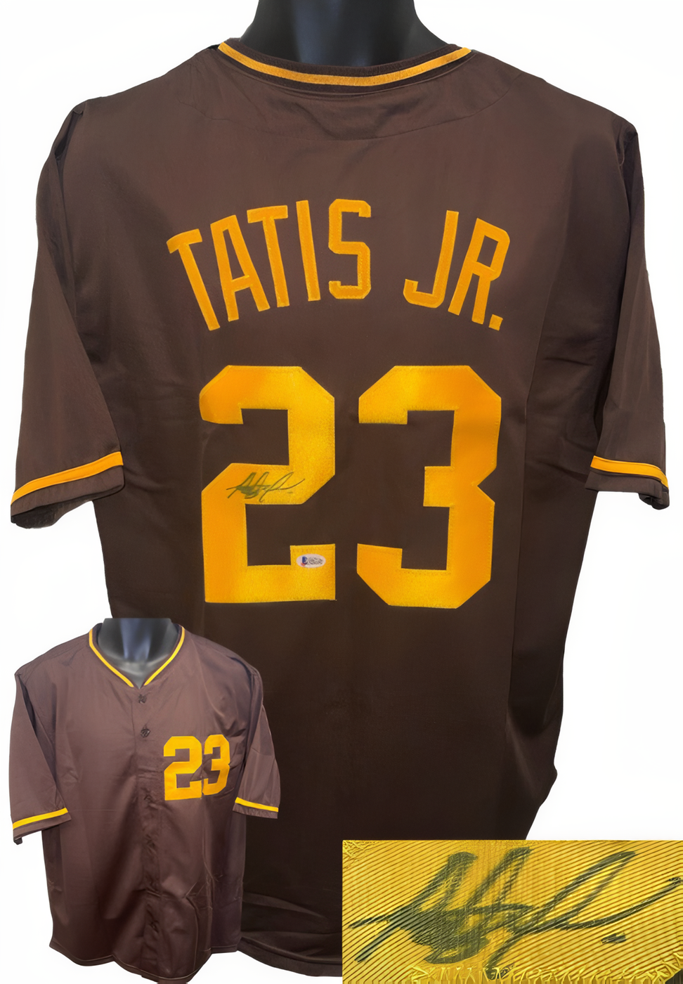 Fernando Tatis, Jr. Signed San Diego Brown Custom Stitched Baseball Jersey  Beckett (Approx Size M)