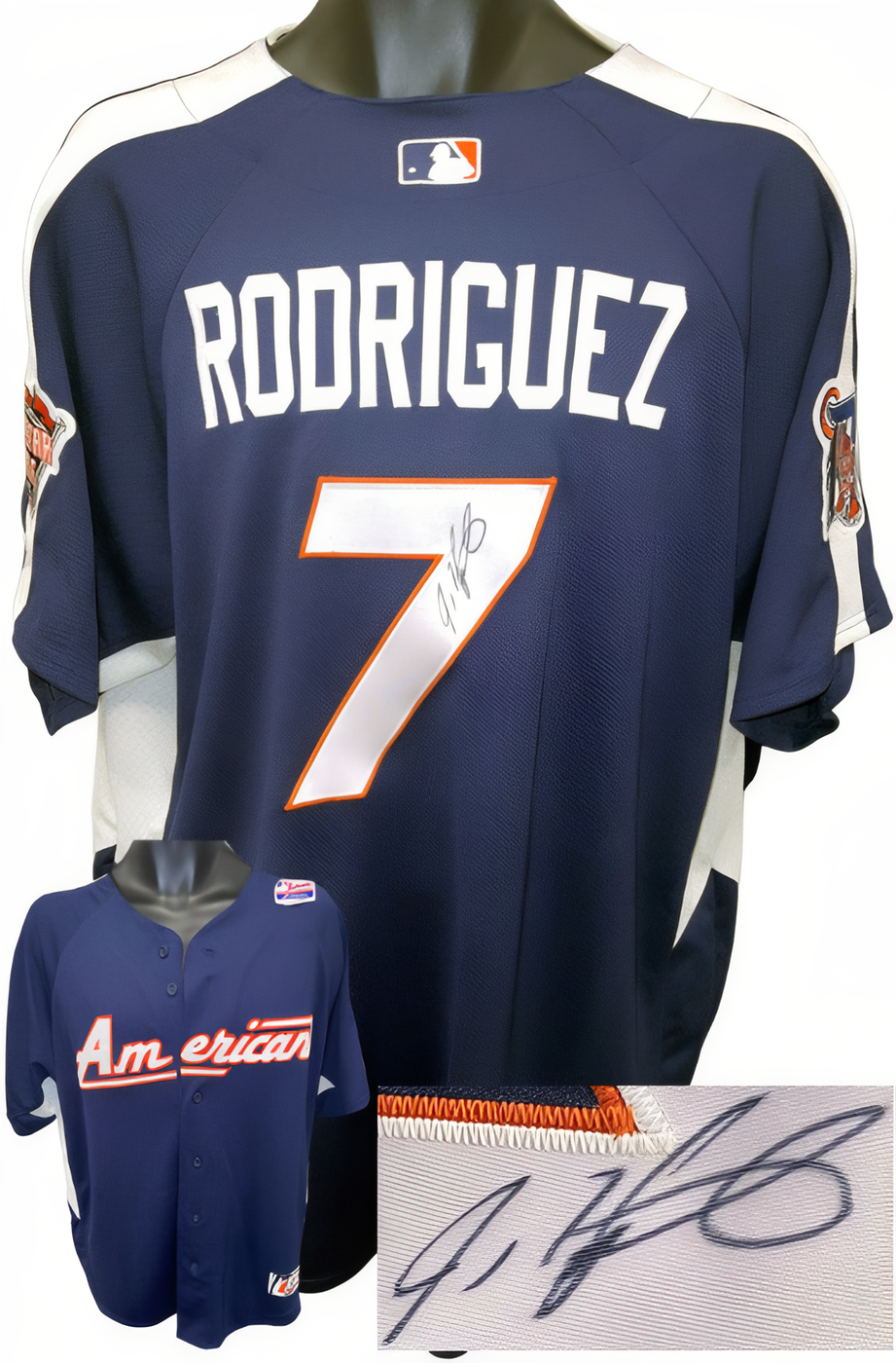 Ivan Rodriguez Signed 2005 American All Star Majestic Blue Authentic Mlb Jersey– Beckett (Hof/Detroit Tigers/Pudge)